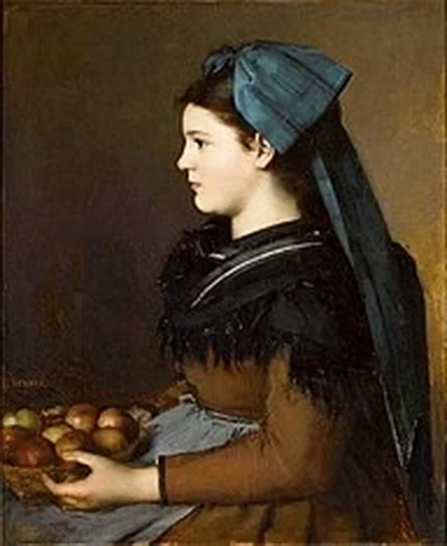 Eugénie Henner nei panni di un'alsaziana con in mano un cesto di mele - Musée national Jean, Jacques Henner